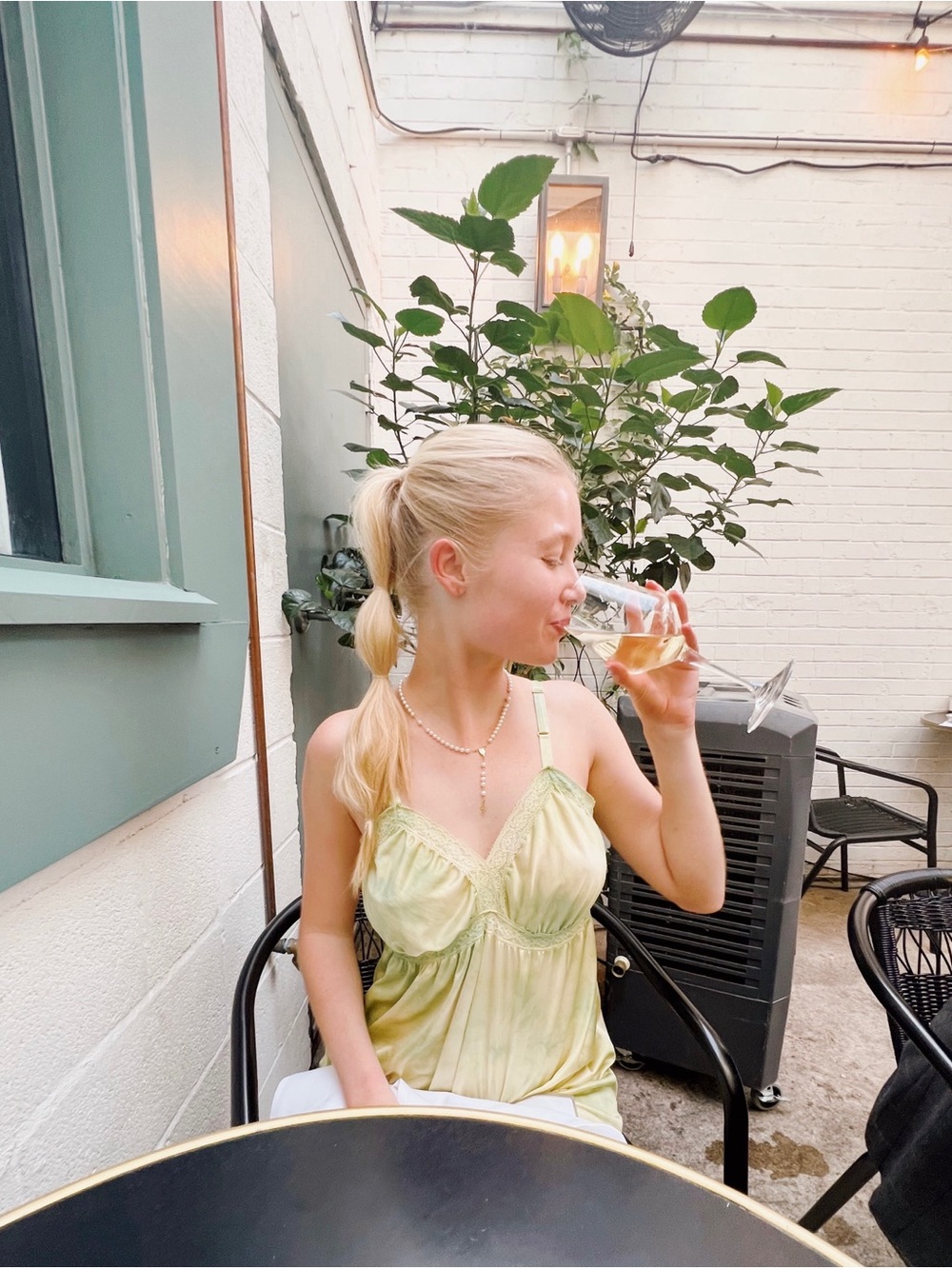Vintage Silky Green Satin Slip